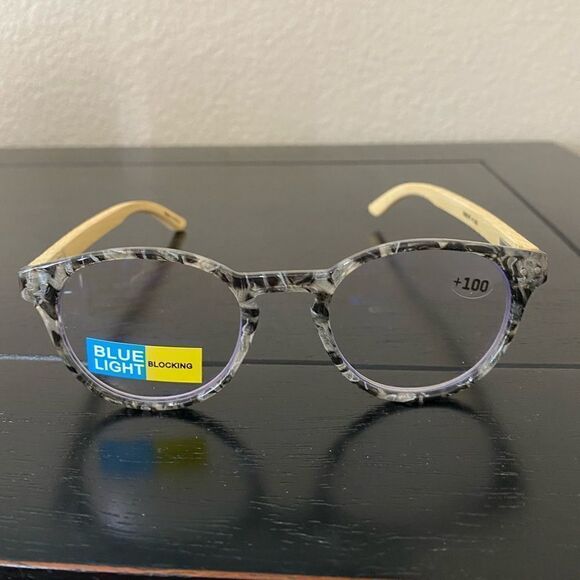 💼Round Tortoiseshell Clear and Black Glasses, Readers with Blue Light B… - Picture 2 of 5